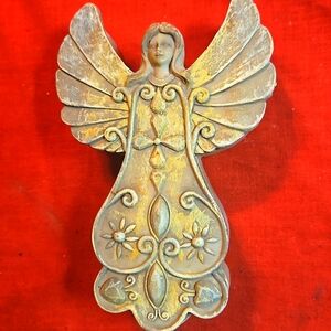 Collectable Polystone Angel Trinket Box Jewelry Storage  NICE